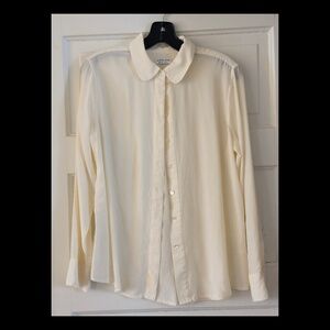 Everlane cream colored silk blouse